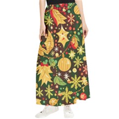 Christmas Pattern Maxi Chiffon Skirt