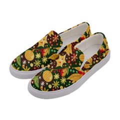 Christmas Pattern Women s Canvas Slip Ons