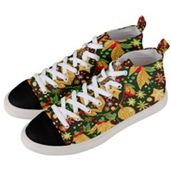 Christmas Pattern Men s Mid-top Canvas Sneakers