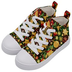 Christmas Pattern Kids  Mid-top Canvas Sneakers