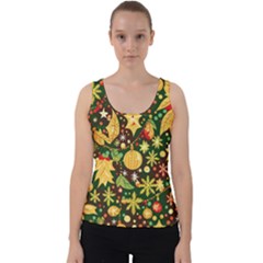 Christmas Pattern Velvet Tank Top