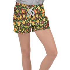 Christmas Pattern Women s Velour Lounge Shorts