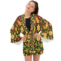 Christmas Pattern Long Sleeve Kimono