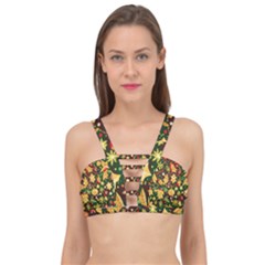 Christmas Pattern Cage Up Bikini Top