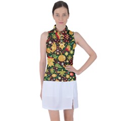 Christmas Pattern Women s Sleeveless Polo T-shirt