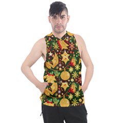 Christmas Pattern Men s Sleeveless Hoodie