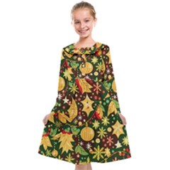 Christmas Pattern Kids  Midi Sailor Dress