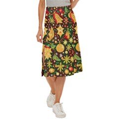 Christmas Pattern Midi Panel Skirt