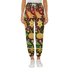 Christmas Pattern Women s Cropped Drawstring Pants