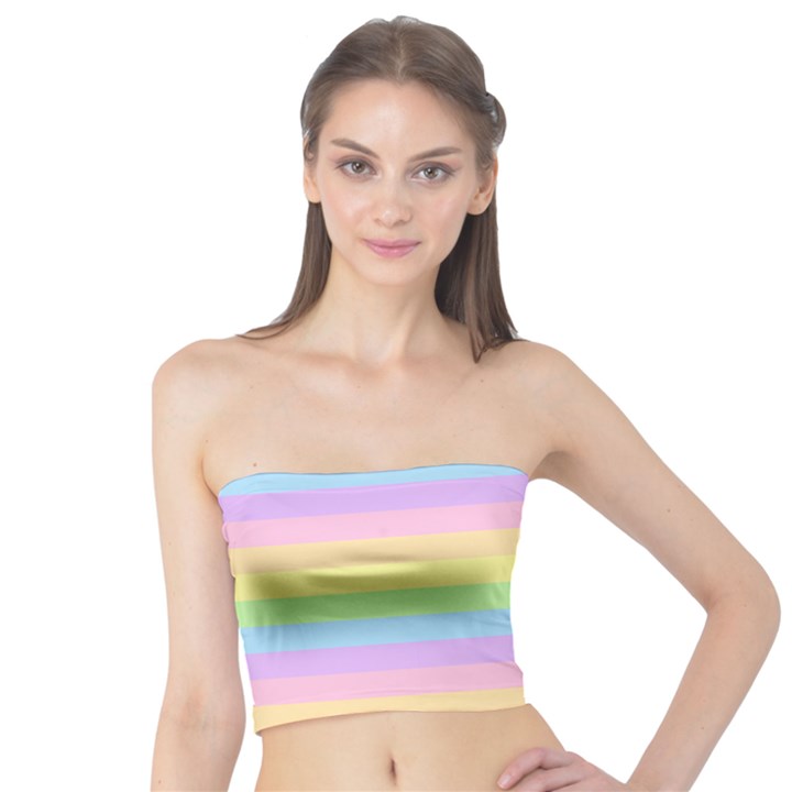 Cute Pastel Rainbow Stripes Tube Top