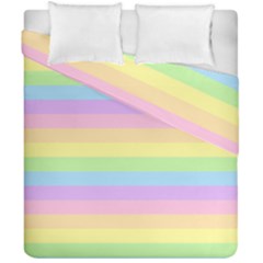 Cute Pastel Rainbow Stripes Duvet Cover Double Side (california King Size) by Ket1n9