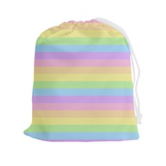 Cute Pastel Rainbow Stripes Drawstring Pouch (2xl) by Ket1n9