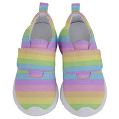 Cute Pastel Rainbow Stripes Kids  Velcro No Lace Shoes by Ket1n9