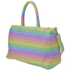 Cute Pastel Rainbow Stripes Duffel Travel Bag by Ket1n9