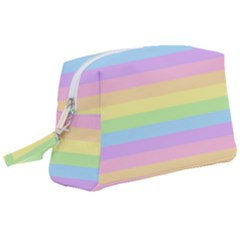 Cute Pastel Rainbow Stripes Wristlet Pouch Bag (large) by Ket1n9