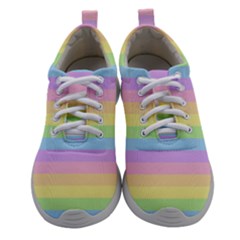 Cute Pastel Rainbow Stripes Women Athletic Shoes by Ket1n9