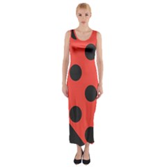 Abstract-bug-cubism-flat-insect Fitted Maxi Dress by Ket1n9