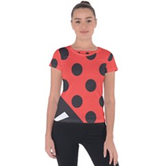 Abstract-bug-cubism-flat-insect Short Sleeve Sports Top  by Ket1n9