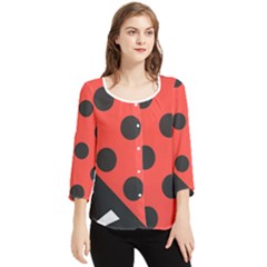 Abstract-bug-cubism-flat-insect Chiffon Quarter Sleeve Blouse by Ket1n9