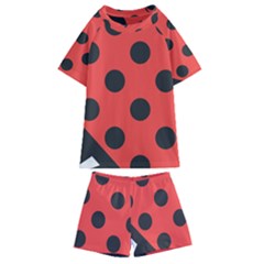 Abstract-bug-cubism-flat-insect Kids  Swim T-shirt And Shorts Set by Ket1n9