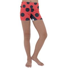 Abstract-bug-cubism-flat-insect Kids  Lightweight Velour Yoga Shorts by Ket1n9