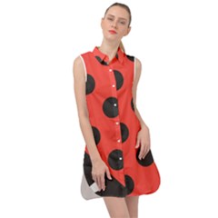 Abstract-bug-cubism-flat-insect Sleeveless Shirt Dress by Ket1n9