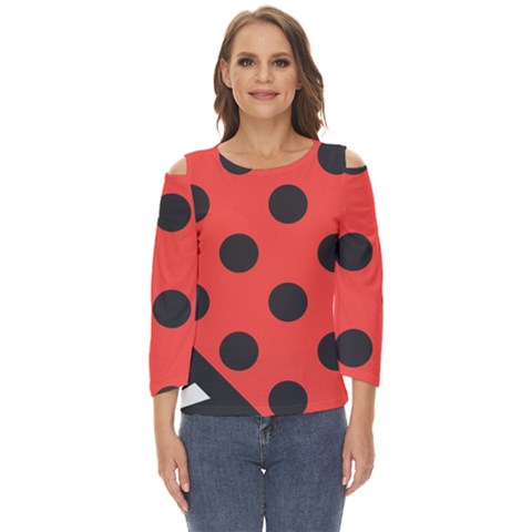 Abstract-bug-cubism-flat-insect Cut Out Wide Sleeve Top by Ket1n9