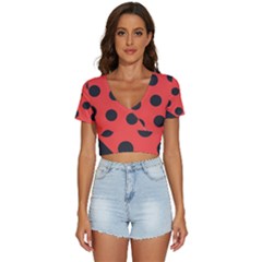 Abstract-bug-cubism-flat-insect V-neck Crop Top by Ket1n9