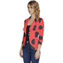 Abstract-bug-cubism-flat-insect Women s One-Button 3/4 Sleeve Short Jacket View2