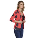 Abstract-bug-cubism-flat-insect Women s One-Button 3/4 Sleeve Short Jacket View3