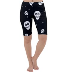 Skull Pattern Cropped Leggings  by Ket1n9