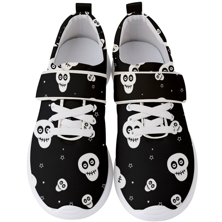 Skull Pattern Men s Velcro Strap Shoes