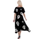 Skull Pattern Cross Front Sharkbite Hem Maxi Dress View2