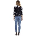 Skull Pattern Women s 3/4 Sleeve Ruffle Edge Open Front Jacket View4