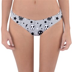 Skull-pattern- Reversible Hipster Bikini Bottoms by Ket1n9