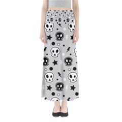 Skull-pattern- Full Length Maxi Skirt by Ket1n9