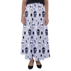 Skull-pattern- Flared Maxi Skirt by Ket1n9