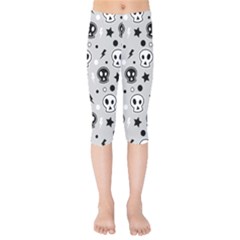 Skull-pattern- Kids  Capri Leggings  by Ket1n9