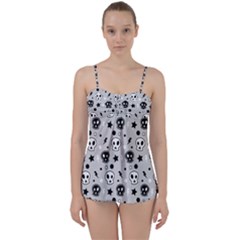 Skull-pattern- Babydoll Tankini Set by Ket1n9