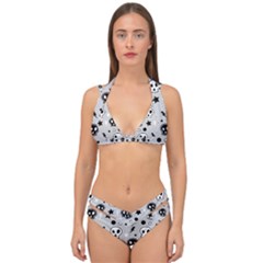 Skull-pattern- Double Strap Halter Bikini Set by Ket1n9