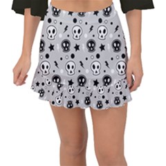 Skull-pattern- Fishtail Mini Chiffon Skirt by Ket1n9