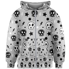 Skull-pattern- Kids  Zipper Hoodie Without Drawstring by Ket1n9