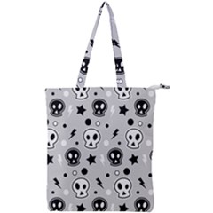 Skull-pattern- Double Zip Up Tote Bag by Ket1n9