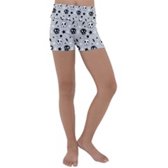 Skull-pattern- Kids  Lightweight Velour Yoga Shorts by Ket1n9