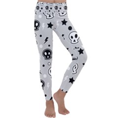 Skull-pattern- Kids  Lightweight Velour Classic Yoga Leggings by Ket1n9