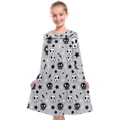 Skull-pattern- Kids  Midi Sailor Dress by Ket1n9