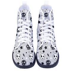 Skull-pattern- Men s High-top Canvas Sneakers by Ket1n9