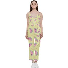 Watermelon Wallpapers  Creative Illustration And Patterns V-neck Camisole Jumpsuit by Ket1n9