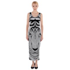 Tiger Head Fitted Maxi Dress by Ket1n9