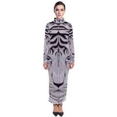 Tiger Head Turtleneck Maxi Dress by Ket1n9